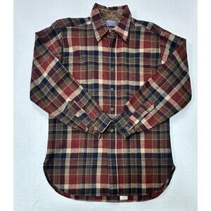 Pendleton Men's 100%Virgin Wool Plaid Shirt M Made in USA Vintage Western Multi